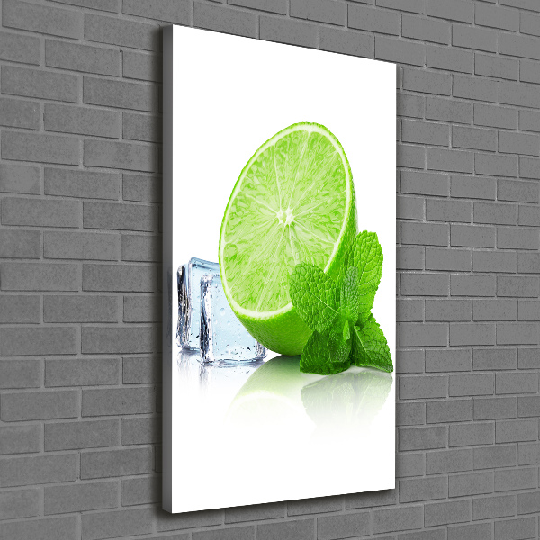 Cuadro moderno en lienzo resistente uv vertical Lima y hielo