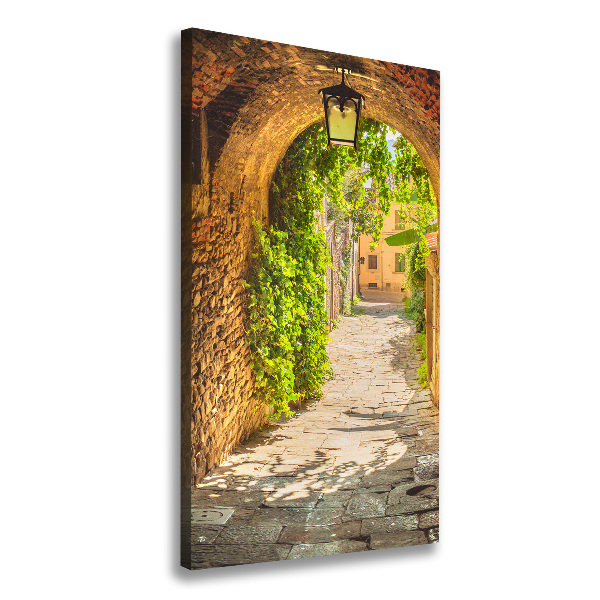 Cuadro moderno en lienzo resistente uv vertical calles italianas