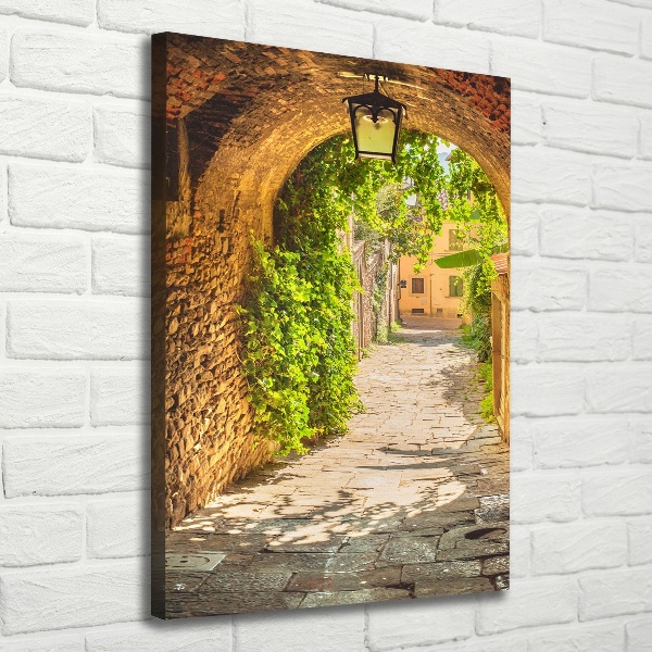 Cuadro moderno en lienzo resistente uv vertical calles italianas