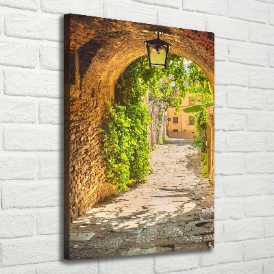 Cuadro moderno en lienzo resistente uv vertical calles italianas