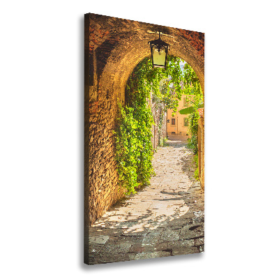 Cuadro moderno en lienzo resistente uv vertical calles italianas