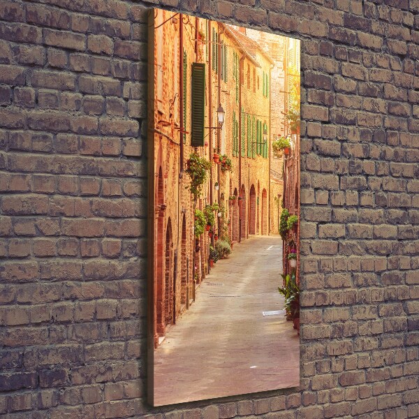 Impresión en lienzo vertical calles italianas
