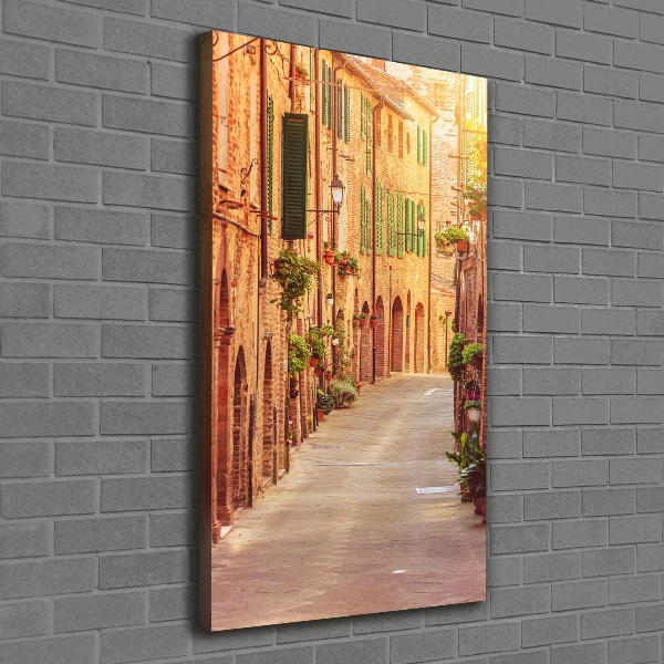 Impresión en lienzo vertical calles italianas