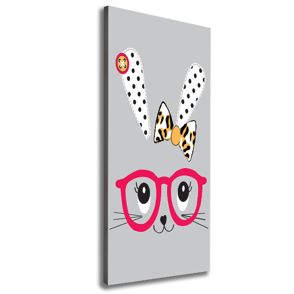 Fotografía en lienzo vertical Conejo con gafas