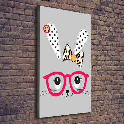 Fotografía en lienzo vertical Conejo con gafas