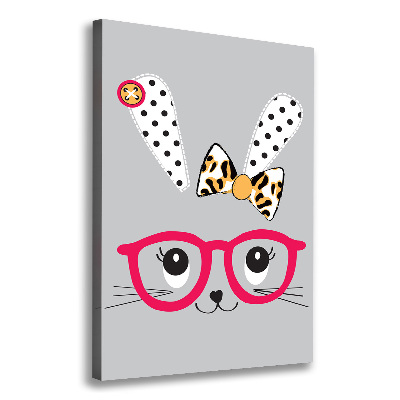 Fotografía en lienzo vertical Conejo con gafas