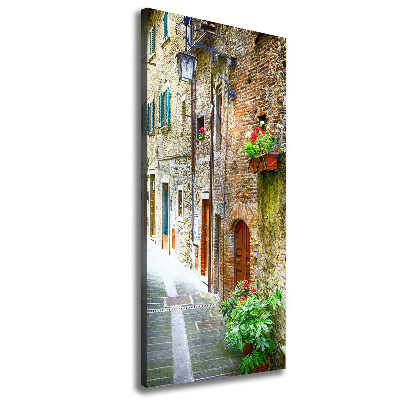 Cuadro moderno en lienzo resistente uv vertical calles italianas