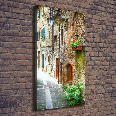 Cuadro moderno en lienzo resistente uv vertical calles italianas