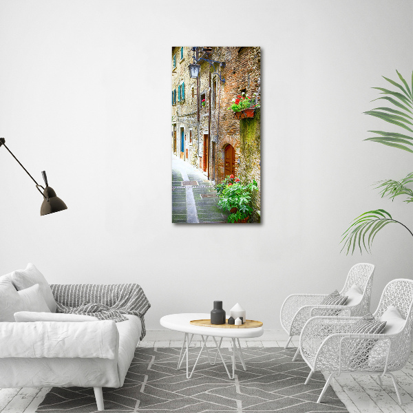 Cuadro moderno en lienzo resistente uv vertical calles italianas