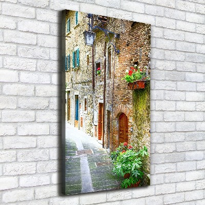 Cuadro moderno en lienzo resistente uv vertical calles italianas