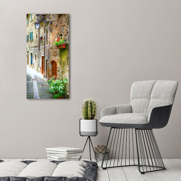 Cuadro moderno en lienzo resistente uv vertical calles italianas