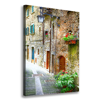 Cuadro moderno en lienzo resistente uv vertical calles italianas