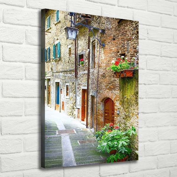 Cuadro moderno en lienzo resistente uv vertical calles italianas