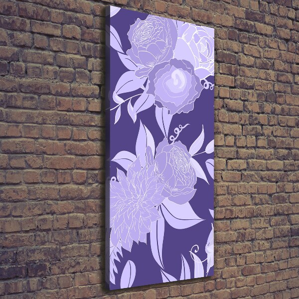 Cuadro canvas decorativo para salón vertical Patrón floral