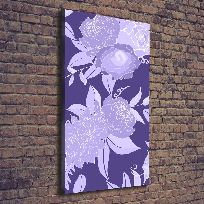 Cuadro canvas decorativo para salón vertical Patrón floral