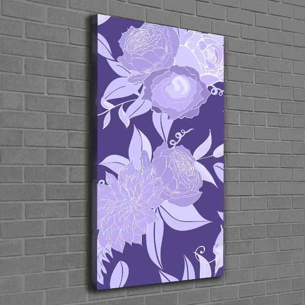 Cuadro canvas decorativo para salón vertical Patrón floral