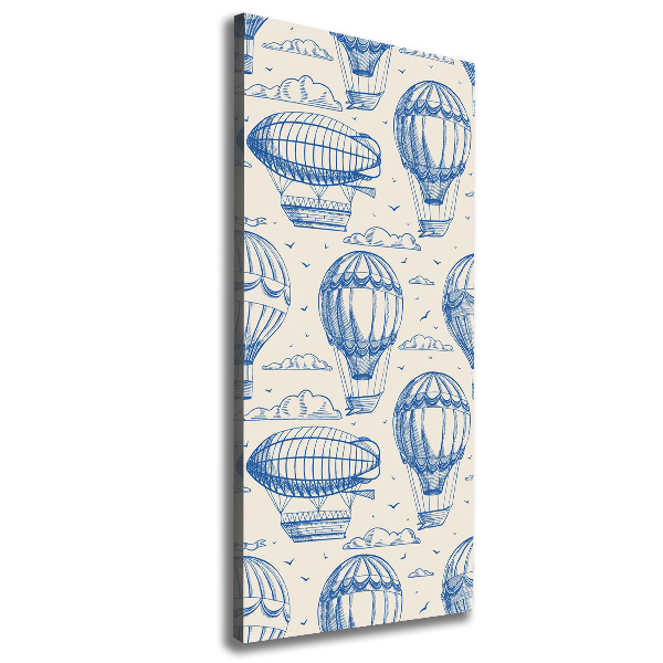 Cuadro canvas decorativo para salón vertical Dirigibles y globos