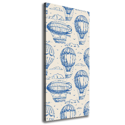 Cuadro canvas decorativo para salón vertical Dirigibles y globos