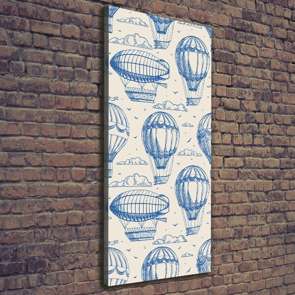 Cuadro canvas decorativo para salón vertical Dirigibles y globos