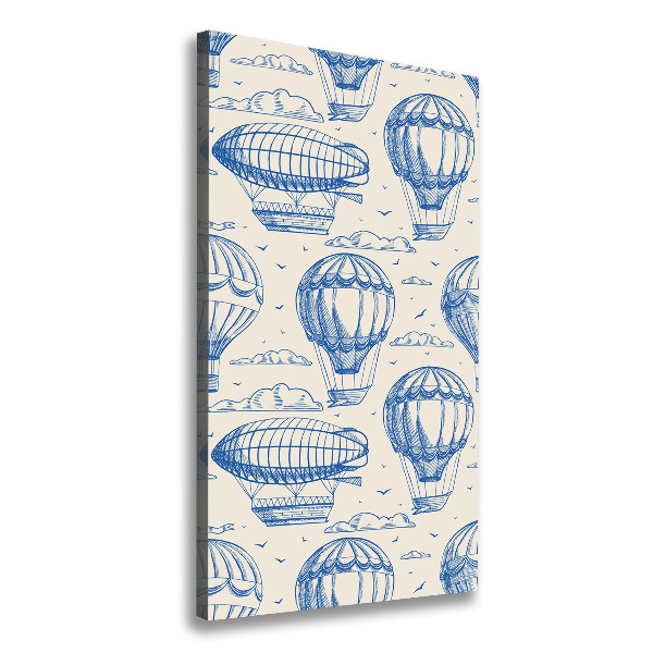 Cuadro canvas decorativo para salón vertical Dirigibles y globos