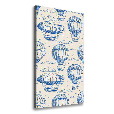 Cuadro canvas decorativo para salón vertical Dirigibles y globos
