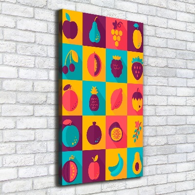 Cuadro moderno en lienzo resistente uv vertical Fruta