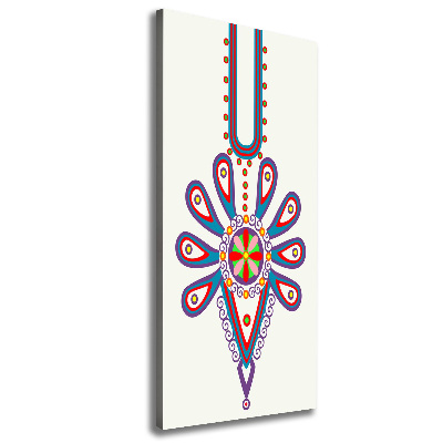 Cuadro canvas decorativo para salón vertical Patrón popular polaco