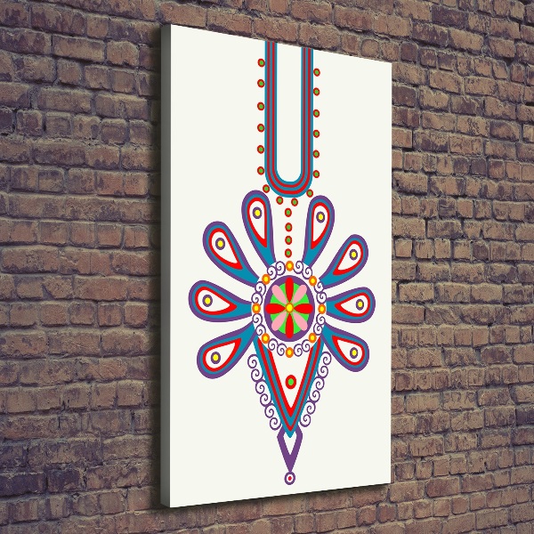 Cuadro canvas decorativo para salón vertical Patrón popular polaco