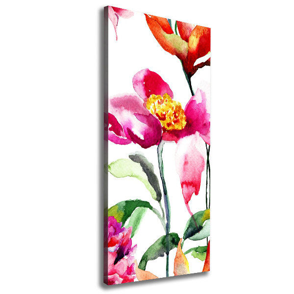 Cuadro moderno en lienzo resistente uv vertical Flores silvestres