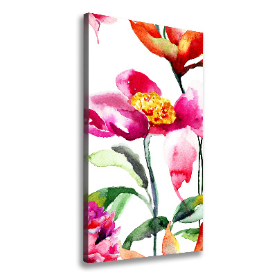 Cuadro moderno en lienzo resistente uv vertical Flores silvestres