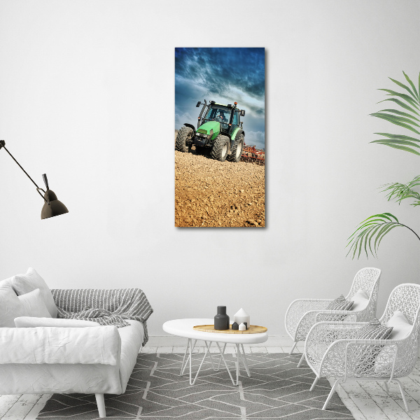 Cuadro canvas decorativo para salón vertical Tractor