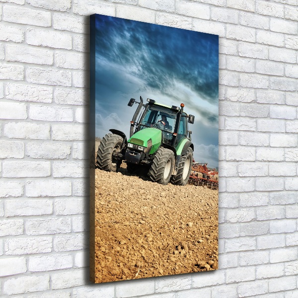 Cuadro canvas decorativo para salón vertical Tractor