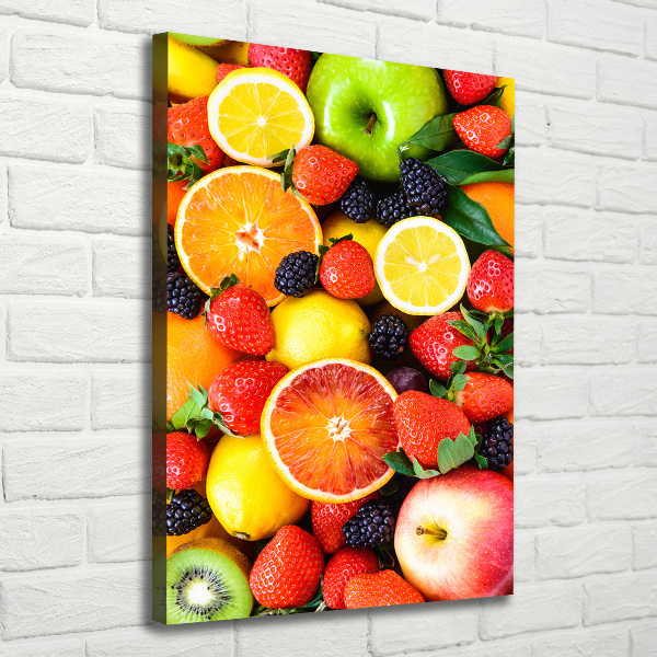 Cuadro canvas decorativo para salón vertical Fruta