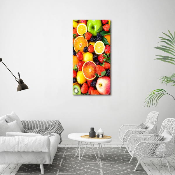 Cuadro canvas decorativo para salón vertical Fruta