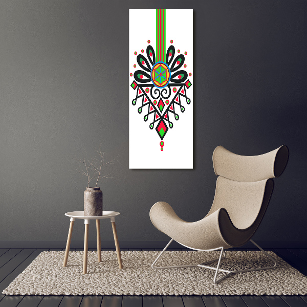 Cuadro canvas decorativo para salón vertical Patrón popular polaco