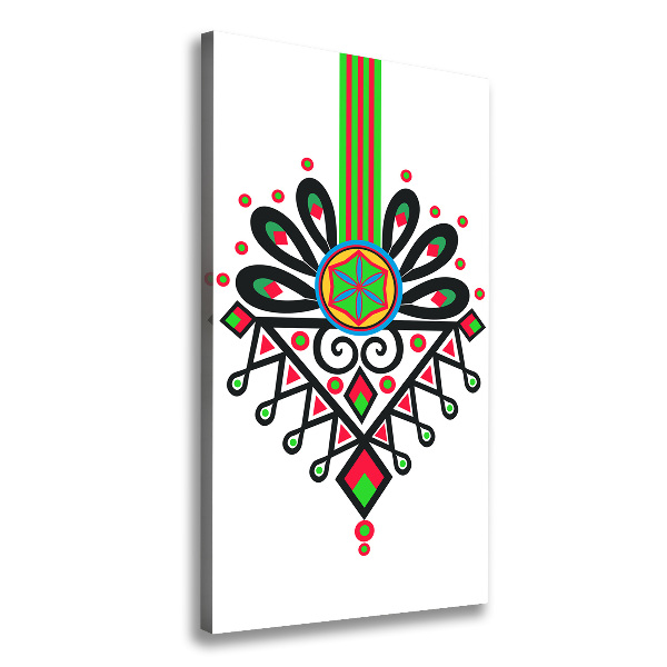 Cuadro canvas decorativo para salón vertical Patrón popular polaco