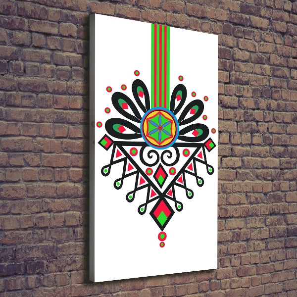 Cuadro canvas decorativo para salón vertical Patrón popular polaco