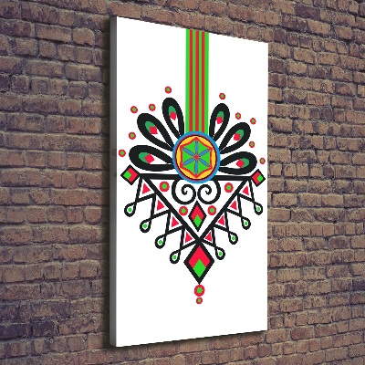 Cuadro canvas decorativo para salón vertical Patrón popular polaco