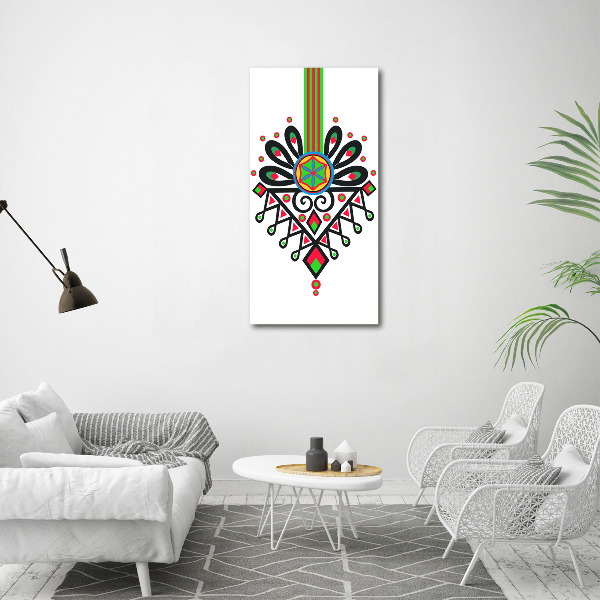 Cuadro canvas decorativo para salón vertical Patrón popular polaco
