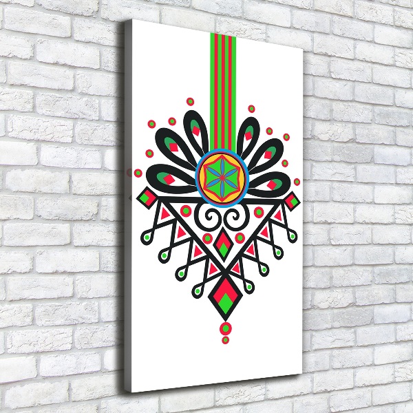 Cuadro canvas decorativo para salón vertical Patrón popular polaco