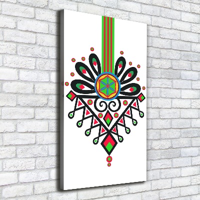 Cuadro canvas decorativo para salón vertical Patrón popular polaco