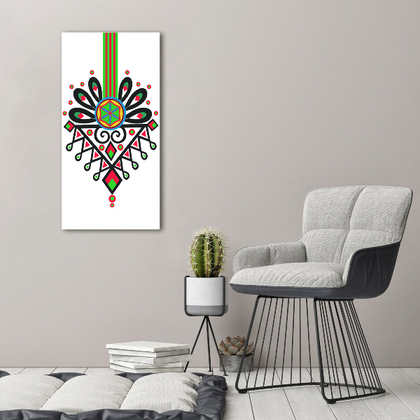 Cuadro canvas decorativo para salón vertical Patrón popular polaco