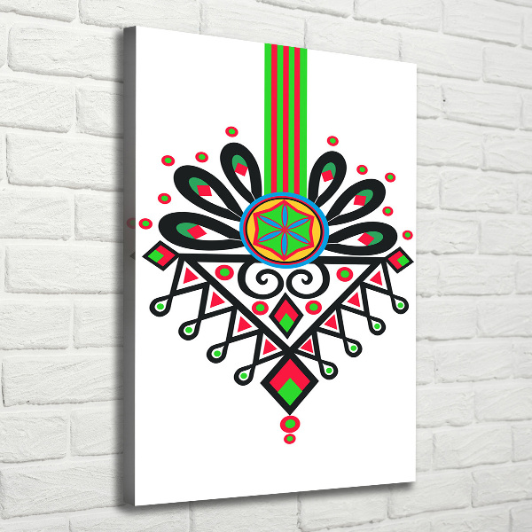 Cuadro canvas decorativo para salón vertical Patrón popular polaco