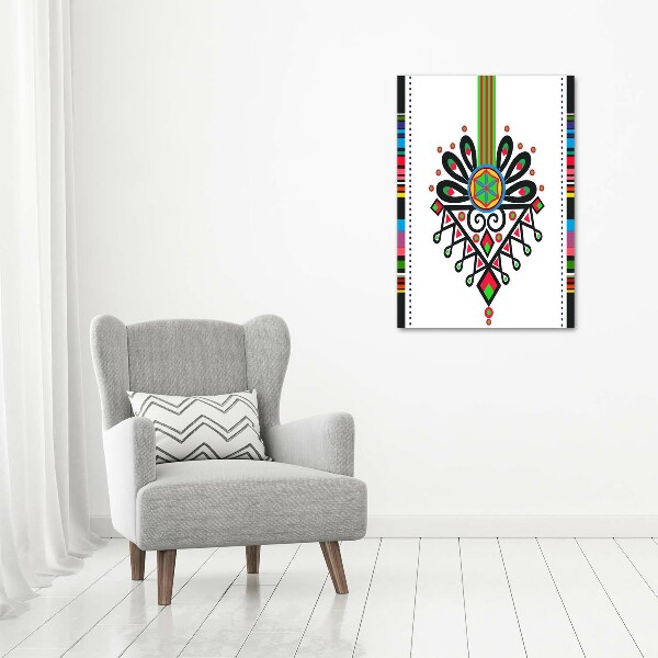 Cuadro canvas decorativo para salón vertical Patrón popular polaco