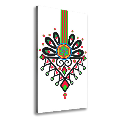 Cuadro canvas decorativo para salón vertical Patrón popular polaco