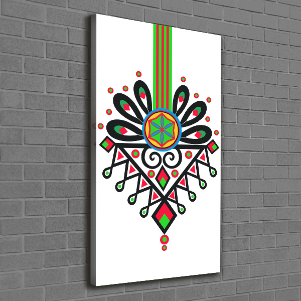 Cuadro canvas decorativo para salón vertical Patrón popular polaco