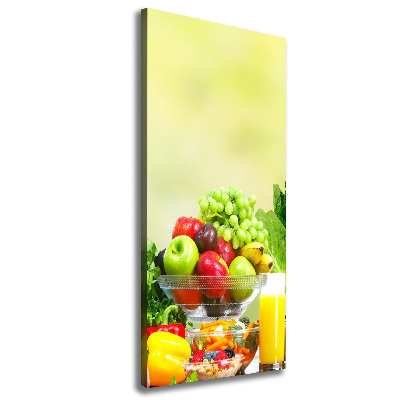 Cuadro moderno en lienzo resistente uv vertical Verduras y frutas