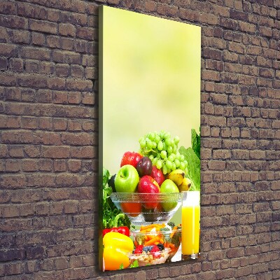 Cuadro moderno en lienzo resistente uv vertical Verduras y frutas