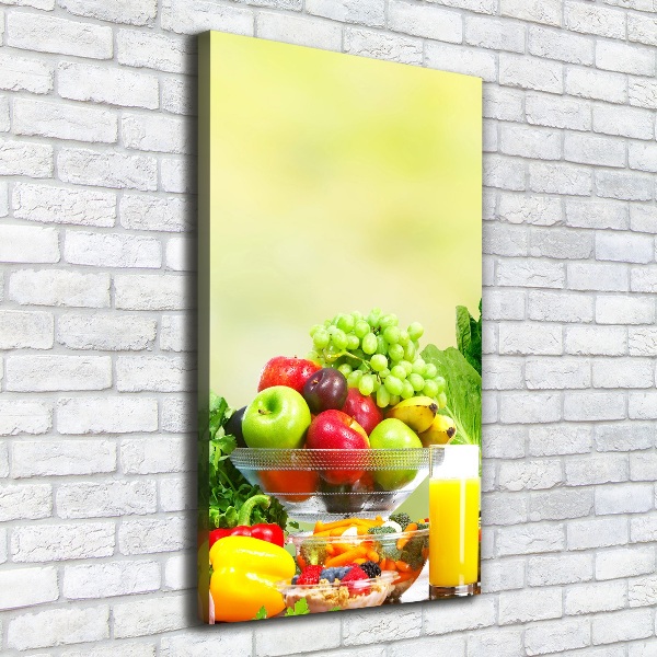 Cuadro moderno en lienzo resistente uv vertical Verduras y frutas