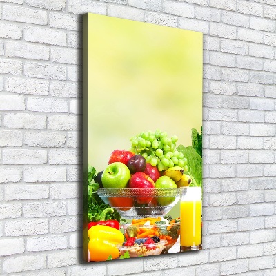 Cuadro moderno en lienzo resistente uv vertical Verduras y frutas